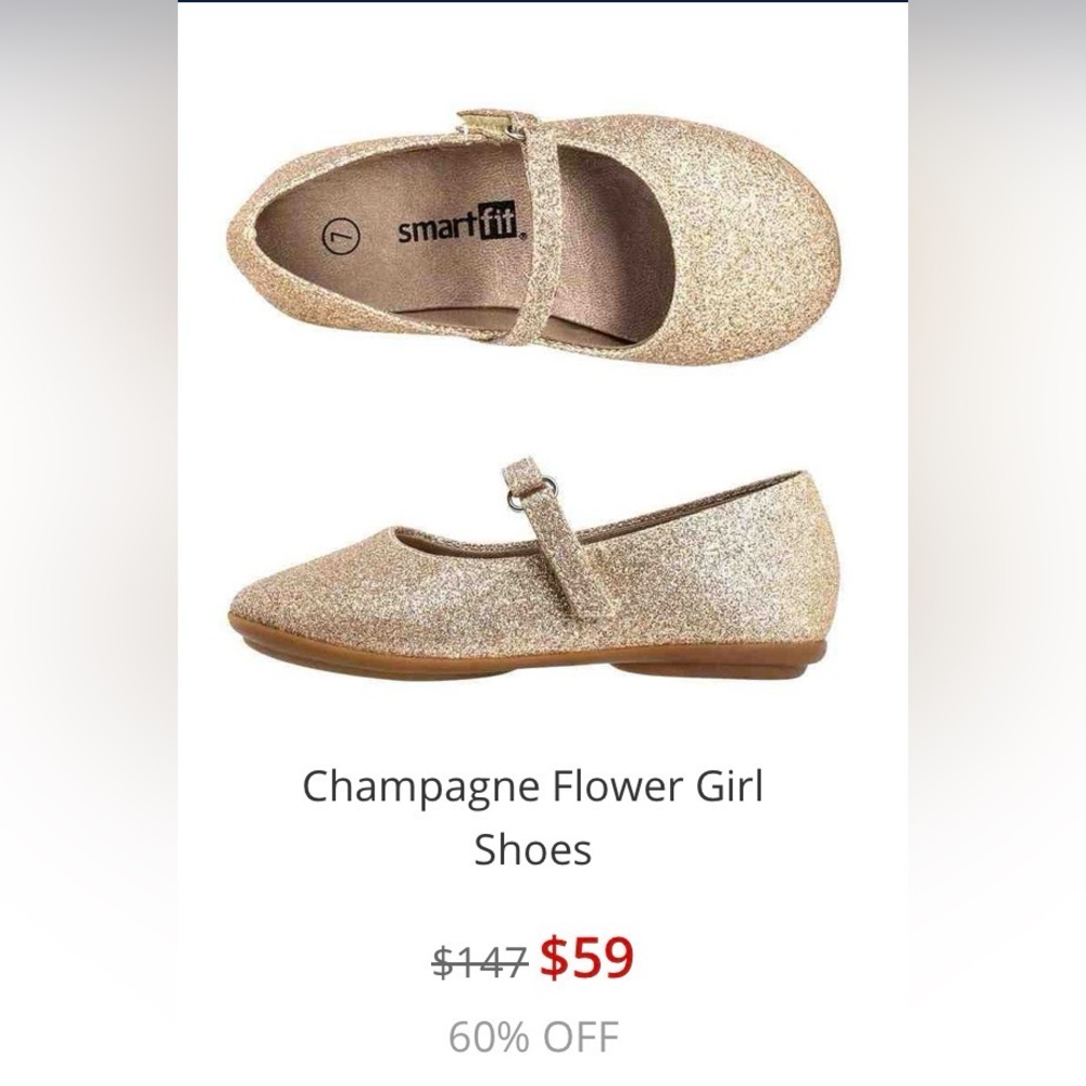 3 for $15 SmartFit Glittery Champagne Dress Shoes